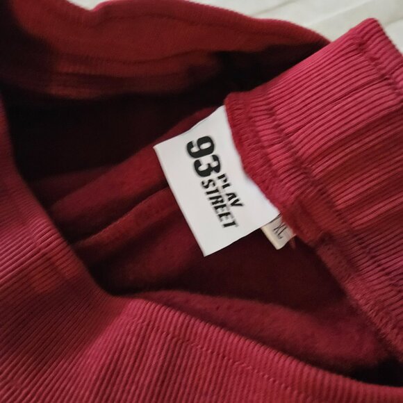 NWT EMERSON Maroon Fleece Wide Leg Pant - LONG - Picture 5 of 8